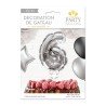 1 silberner Deko-Kuchenballon Nummer 6