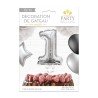 1 Ballon argenté déco gâteau chiffre 1