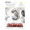 1 Decorazione torta con palloncini argentati numero 3 1 Decorazione torta con palloncini argentati numero 3