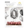 1 Decorazione torta con palloncini argentati numero 0 1 Decorazione torta con palloncini argentati numero 0