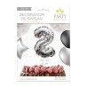 1 Decorazione torta con palloncini argentati numero 2 1 Decorazione torta con palloncini argentati numero 2