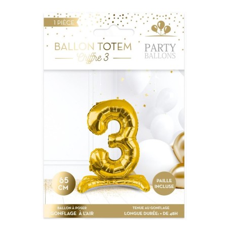 1 Ballon totem chiffre 3