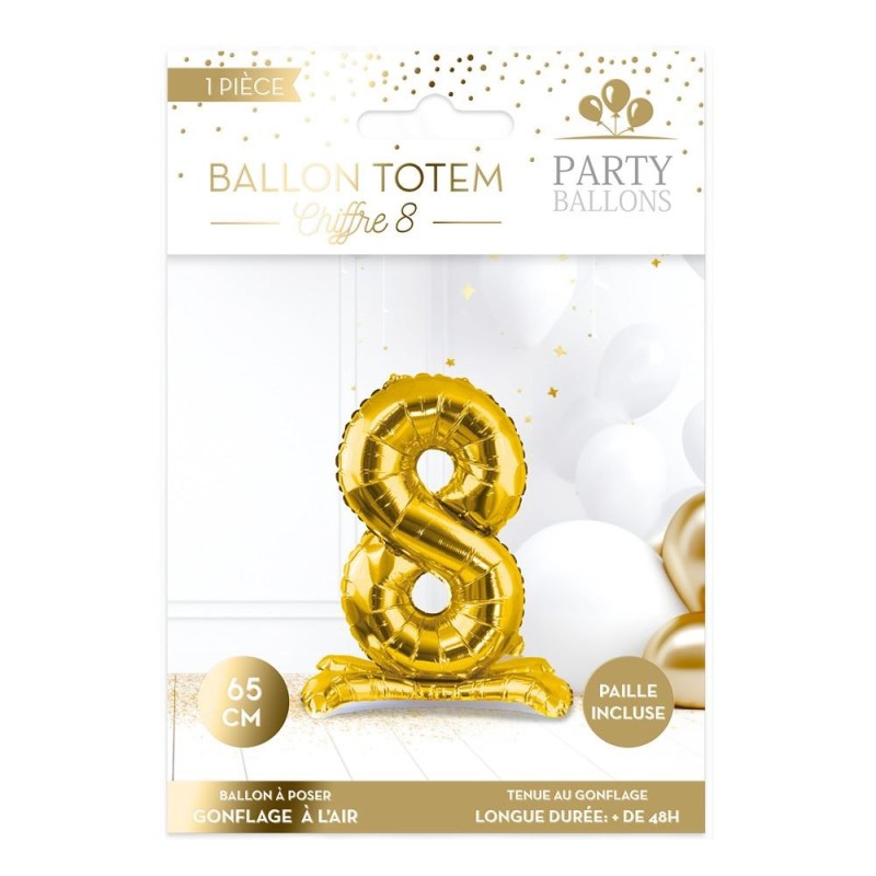 1 Ballon totem chiffre 8 1 Ballon totem chiffre 8