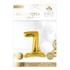 1 Palloncino metallico da posizionare, numero 7, oro 1 Palloncino metallico da posizionare, numero 7, oro