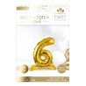 1 Palloncino metallico da posizionare, numero 6, oro 1 Palloncino metallico da posizionare, numero 6, oro