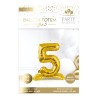 1 Palloncino metallico da posizionare, numero 5, oro 1 Palloncino metallico da posizionare, numero 5, oro