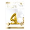 1 Palloncino metallico da posizionare, numero 4, oro 1 Palloncino metallico da posizionare, numero 4, oro