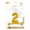 1 Palloncino metallico da posizionare, numero 2, oro 1 Palloncino metallico da posizionare, numero 2, oro