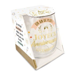 1 Verre rond cadeau Anniversaire