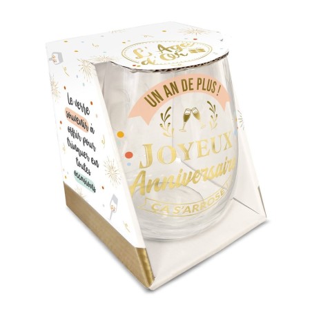1 Verre rond cadeau Anniversaire