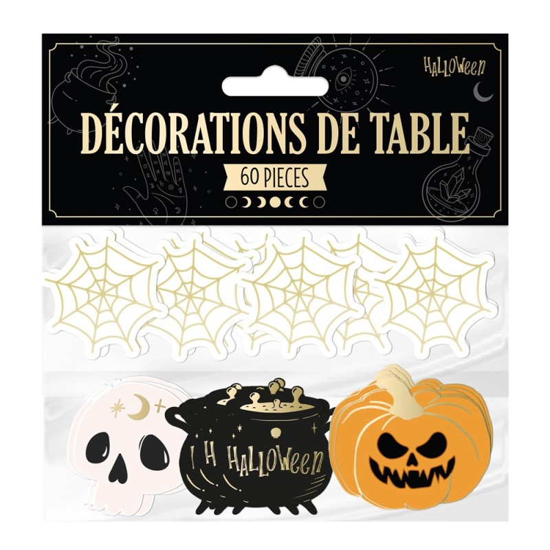 Confettis de table halloween citrouille Confettis de table halloween citrouille