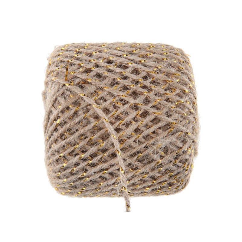 Corde jute- Lurex bobine de 30m x 2mm  Corde jute- Lurex bobine de 30m x 2mm