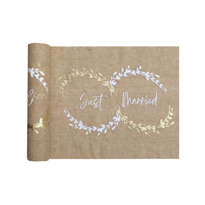 Chemin de table "Just Maried" 28cm x 3m 