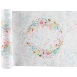 1 Chemin de table Mariage fleuri 26cm x 3m