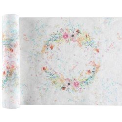 1 Chemin de table Mariage fleuri 26cm x 3m