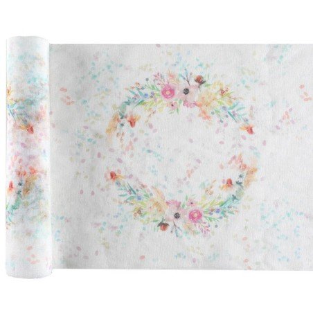 1 Runner da tavolo floreale per matrimonio 26 cm x 3 m