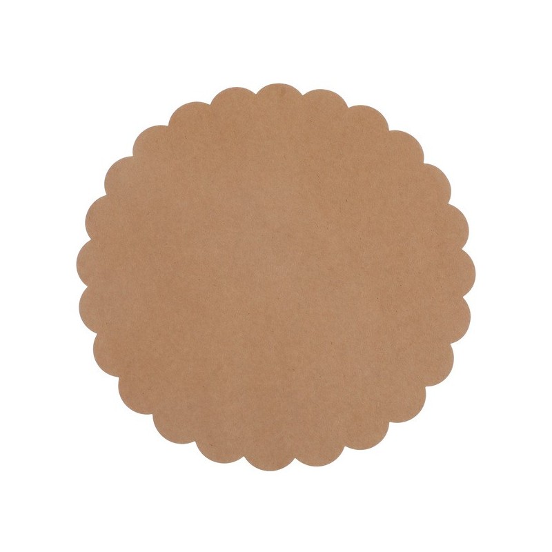 6 sets de table Festonnés, kraft, Ø 34cm 6 sets de table Festonnés, kraft, Ø 34cm