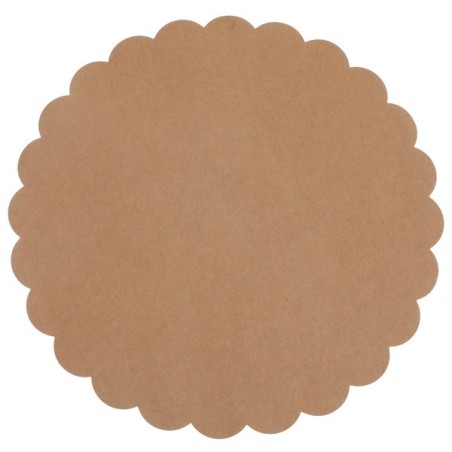 6 gewellte Tischsets, Kraftpapier, Ø 34 cm