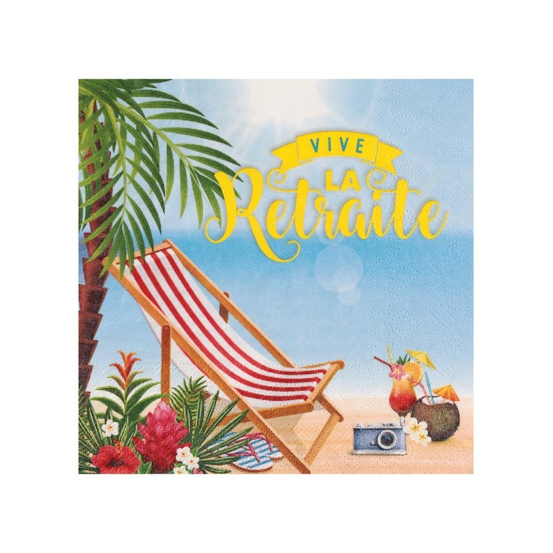 Serviette en papier "Vive la retraite" Serviette en papier "Vive la retraite"