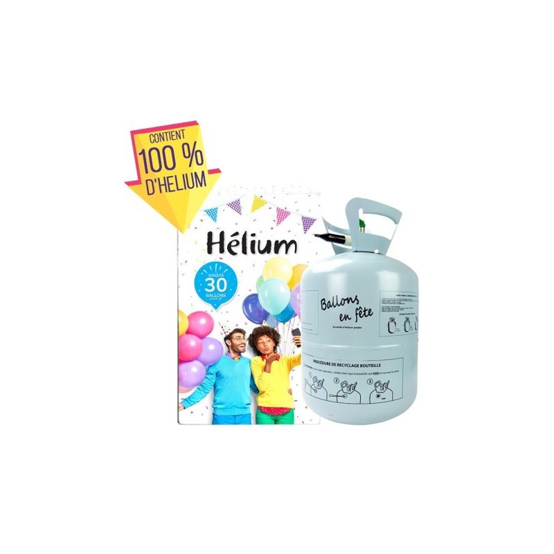 Bouteille hélium compressée 30 ballons (vendue sans ballon) Bouteille hélium compressée 30 ballons (vendue sans ballon)