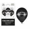 Sachet de  ballons métallisés joyeux anniversaire, noir&blanc Sachet de  ballons métallisés joyeux anniversaire, noir&blanc