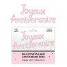 Ballons Guirlande métallique "Joyeux Anniversaire, rose