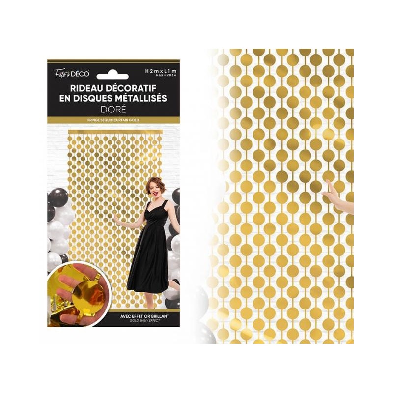 Vorhang aus metallischen Scheiben, Gold, Art Deco Vorhang aus metallischen Scheiben, Gold, Art Deco