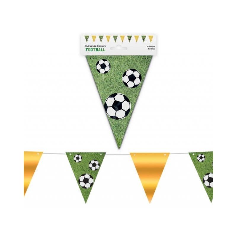 Guirlande foot 10 fanions 3m Guirlande foot 10 fanions 3m
