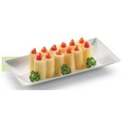 50 Assiettes rectangles Komodo, canne à sucre, 27 x 9  cm