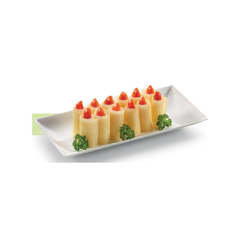 50 Assiettes rectangles Komodo, canne à sucre, 27 x 9  cm