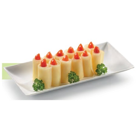 50 Assiettes rectangles Komodo, canne à sucre, 27 x 9  cm