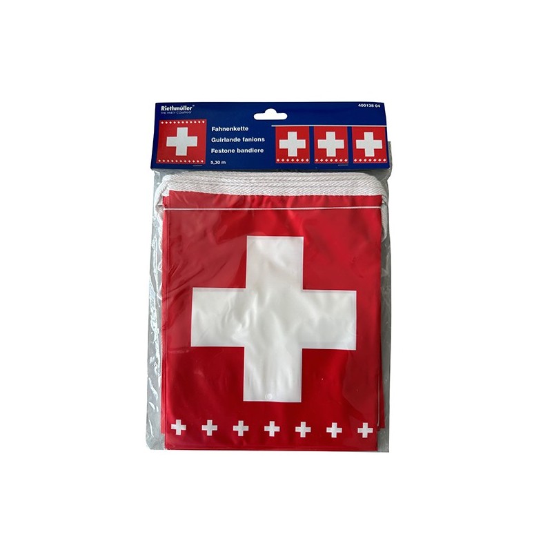 1 Guirlande Suisse en plastique 5,30m