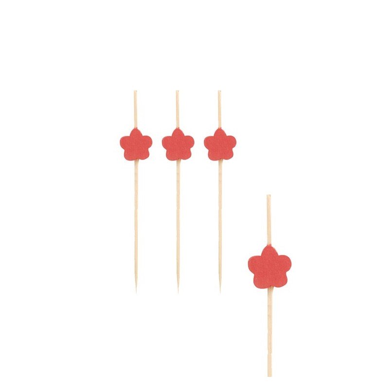 40 Piques apéritif FINGERFOOD 7cm , fleur, Bambou 