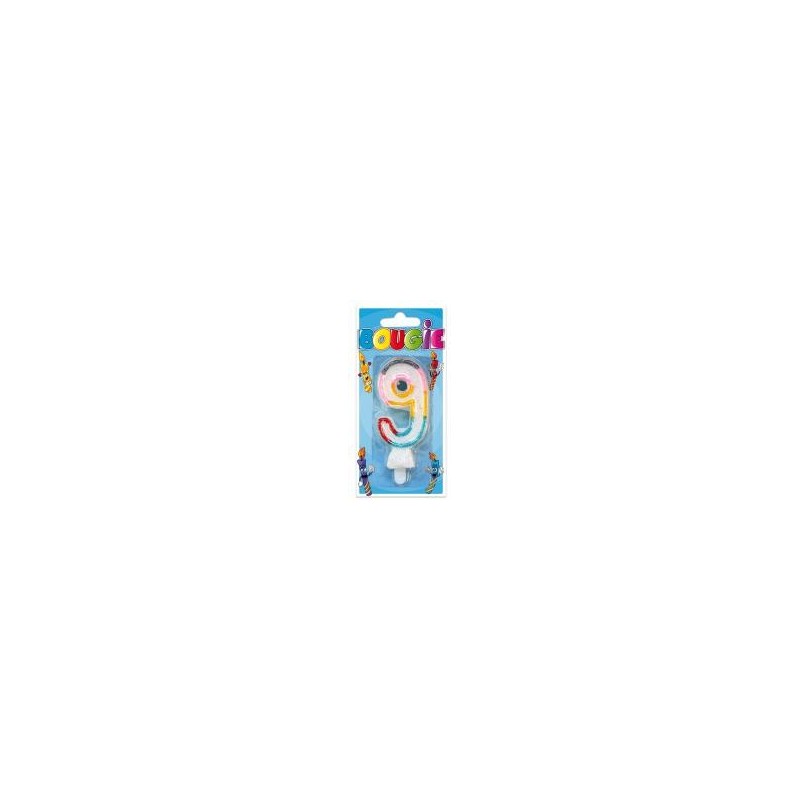 Bougie blister chiffre 9 Bougie blister chiffre 9