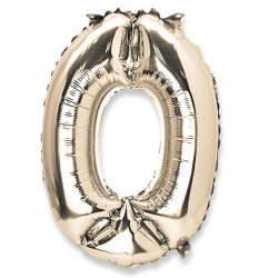 1 Ballon métallique, or Chiffre 0