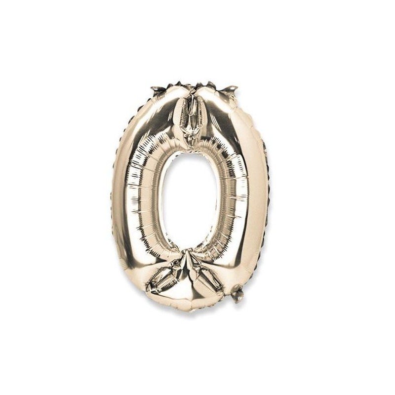 Gold Metallic Ballon Ziffer 0, 36cm