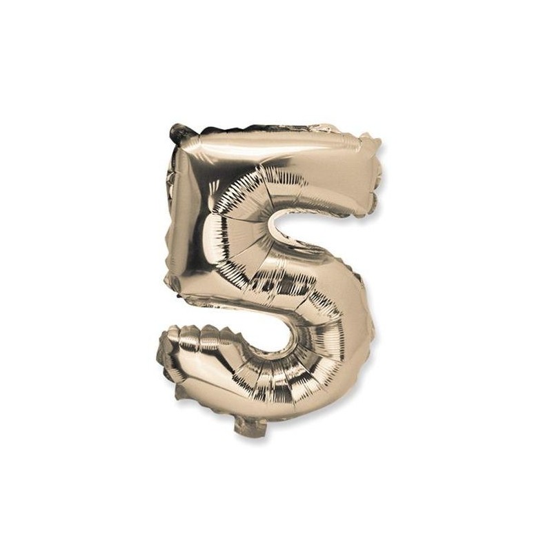 1 pallone di metallo, numero 5 oro  1 pallone di metallo, numero 5 oro