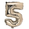 Gold Metallic Ballon Ziffer 5, 36cm Gold Metallic Ballon Ziffer 5, 36cm