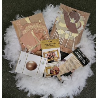 Kit Photobooth Jolis Brins Terracotta e Carta Oro 10pz