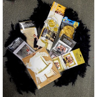 Kit Photo Booth de table festif, or, 8pces