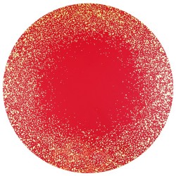 6 Sets de table Joyeux Noël Scintillant Ø 34cm  rouge