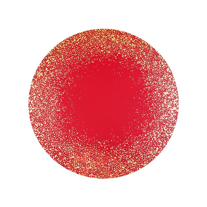 6 Sets de table Joyeux Noël Scintillant Ø 34cm  rouge