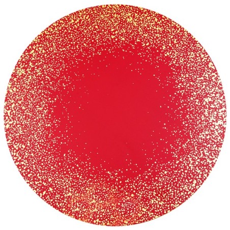 6 Sets de table Joyeux Noël Scintillant Ø 34cm  rouge