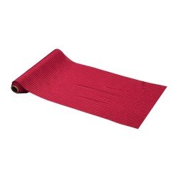 CHEMIN DE TABLE VELOURS COTELE ROUGE DORE 28CM X 3M