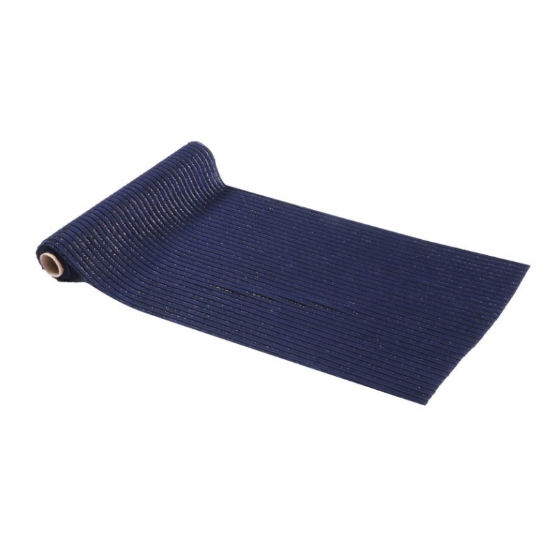 CHEMIN DE TABLE VELOURS COTELE BLEU DORE 28CM X 3M CHEMIN DE TABLE VELOURS COTELE BLEU DORE 28CM X 3M