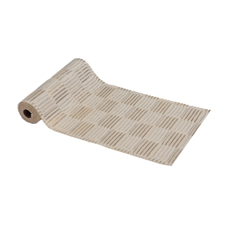 CHEMIN DE TABLE VELOURS PLISSE ECRU DORE 28CM X 3M CHEMIN DE TABLE VELOURS PLISSE ECRU DORE 28CM X 3M