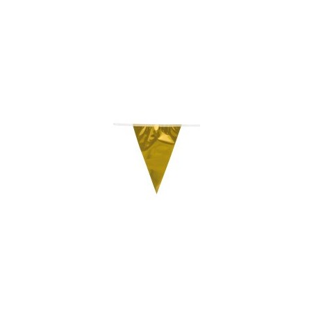 Ghirlanda foil 20 gagliardetti 30 x 20 cm ORO 10 mt