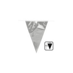 Guirlande Foil 20 fanions 30 x 20 cm argent 10 m