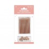 10 Bougies métalisées avec support, rose gold