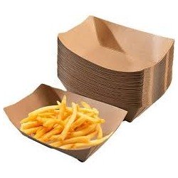100 Chipschalen aus Karton 12 x 8.1 x 5,5 cm